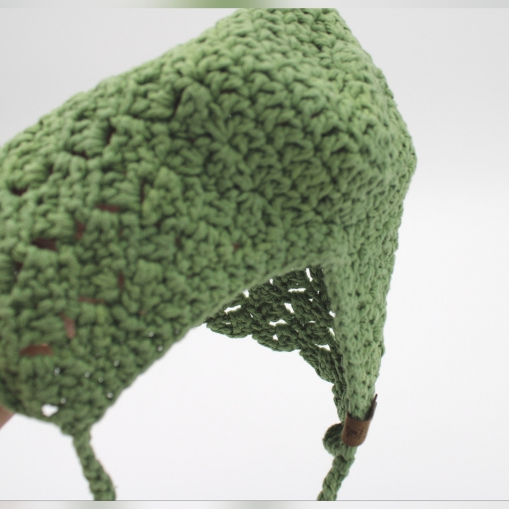 Toddler Handmade Crocheted Bonnet Green (2T-3T) - Picture 4 of 5